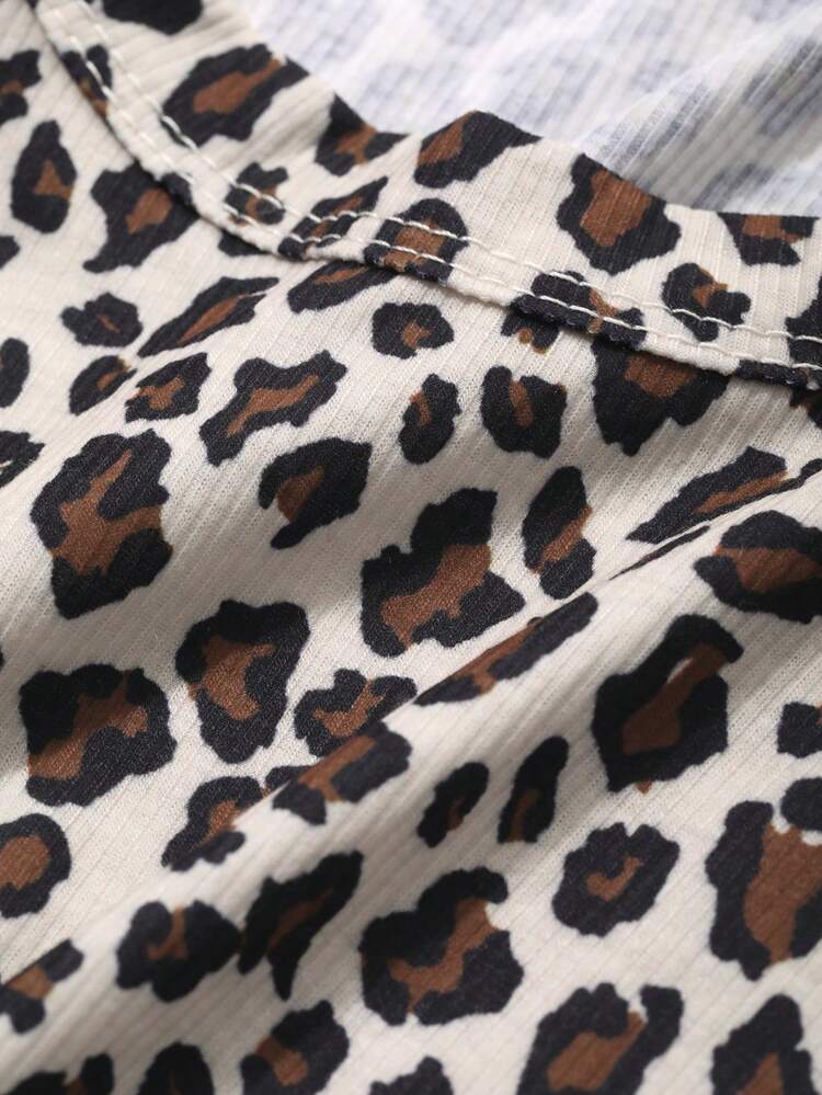 Women's Solid Color Wide Strap Leopard Print Simple Casual Top, Everyday Wear Tank Tops