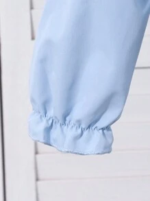 SHEIN 青少年女孩纯色衬衫、针织背心和蕾丝边百褶迷你裙套装 - 灰色 - 查看 3
