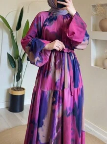Arab-Style Casual Simple Elegant Everyday Dress, Modest - Multicolor - View 3