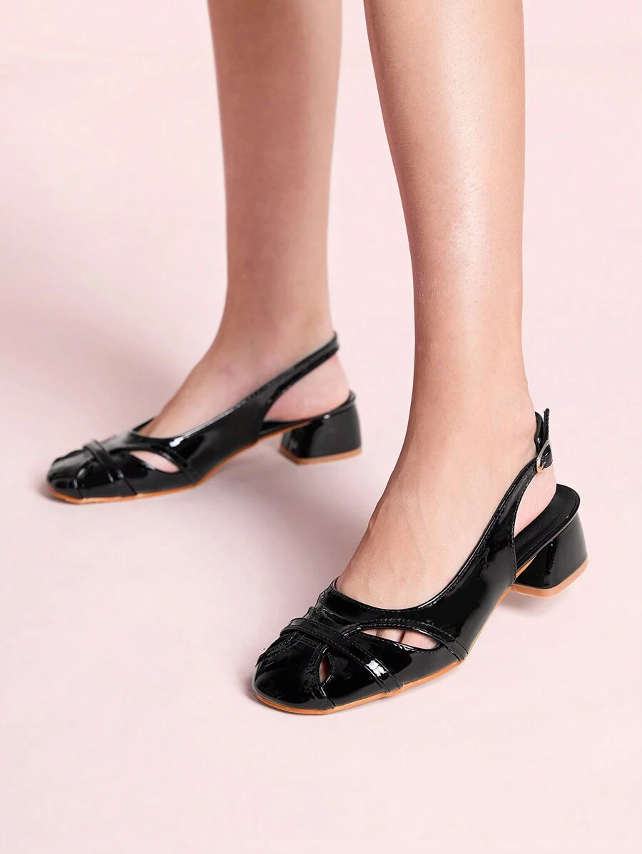 CUCCOO DOLLMOD Shiny Women High Heel Pumps New Year Holiday Valentine's Day - Black - View 1