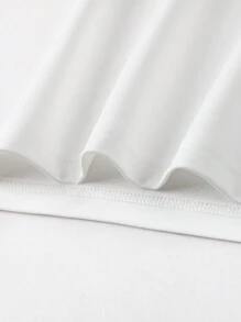 Manfinity EMRG 男士休闲运动短款印花圆领 T 恤，图案男士 T 恤，超大 T 恤，男友礼物 - 白色 - 查看 4