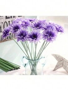 SHEIN 20 件 11.81/15.75 英寸绿色花茎棒 DIY 花卉材料 手工金属丝花茎配件