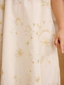 Glamorique Kids Young Girl Summer Star & Moon Embroidery Princess Dress, The Lightweight Fabric, Exquisite Embroidery, And Sweet Design Can Make Young Girl Feel Cool And Happy In The Scorching Summer, Whether It's For Holidays, Daily Play, Or Family Gatherings. A Dress That Combines Cute, Dreamy And Fashionable Elements.