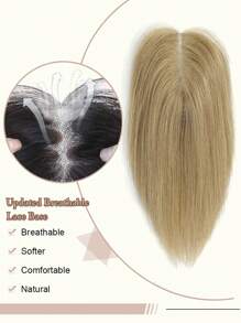 Adornos para el cabello para mujeres, cabello humano real, base de encaje mejorada, sin flequillo, piezas para adelgazar el cabello, adorno para uso diario - S12 - Ver 5