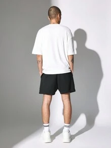 SUMWON Premium Textured Essential Drop Crotch Shorts Set Workout Loungewear Athletic Urban Streetwear Two-Piece Summer Comfortable Weekend Casual Co-Ord Set