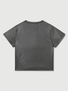 ROMWE MEN Street Life Herren Rundhals Kurzarm Slim Fit T-Shirt, lässiger Alltags Trage