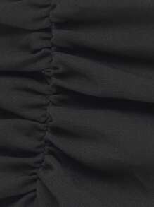 MUSERA Linen Look Cut Out Ruched Maxi Skirt Elegant Summer Vacation Classy - Grey - View 6