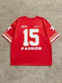 Manfinity VCAY Men's Knit Casual Loose Fit Short Sleeve T-Shirt, Stylish And Youthful Everyday Wear - Red - View 2