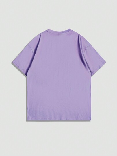 Goth Men's Casual Short Sleeve T-Shirt With Cross & Rhinestone Print