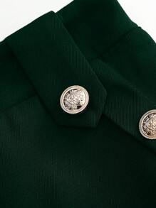 SHEIN Clasi Pantalones rectos de traje casual de talla grande de un solo color