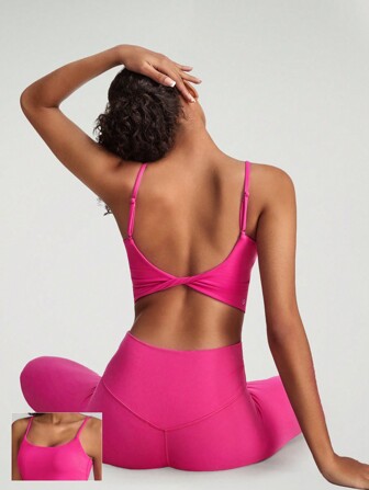 GLOWMODE FeatherFit™ Knot Going Anywhere Twisted Backless Tank Top Light Support Low Impact Yoga Daily Fall Winter