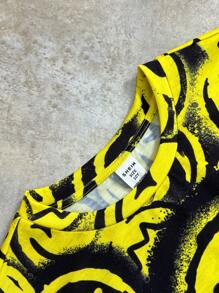 3pcs/Set Tween Boys Smiling Face Printed Short Sleeve T-Shirts - Multicolor - View 11