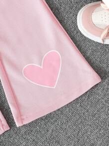 Elladie kids 2 件套年轻女孩休闲简约风格粉色蝴蝶结设计服装 - 粉色 - 查看 6