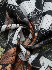 ROMWE MEN Street Life 男式球衣迷彩分公司和波士顿号码图案短袖休闲足球球衣款式 T 恤 - 彩色 - 查看 5