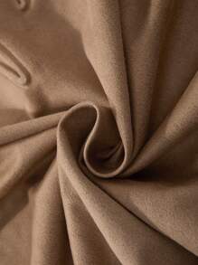 ROMWE MEN Street Life 男士绒面革宽松落肩短款纹理图案 T 恤，复古街头风格 - 棕色 - 查看 5