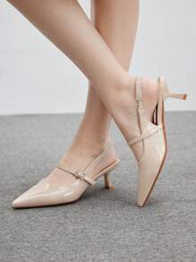 CUCCOO BIZCHIC 1 Pair Kitten Heel Mary Jane Strap Pumps Spring Shoes Spring Break Easter - Apricot - View 5