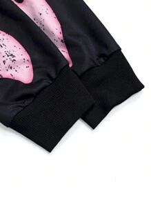 Manfinity EMRG Men's Casual Personalized Letter Print Long Sleeve T-Shirt, Autumn, For Fall - Black - View 4