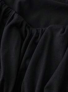 SHEIN LUNE Plus Size Floral Print Asymmetric Hem Long Sleeve Shirt - Orange - View 4