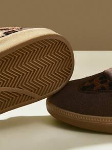 CUCCOO EASI Women's Leopard Print Patchwork Casual Sneakers Spring Shoes Easter Trainers - Brown - View 8