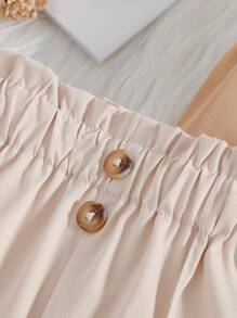 SHEIN Vintaside Kids 3件套女婴高品质纯色裤装，适合春秋季日常外出，秋冬季时尚百搭 - 彩色 - 查看 5