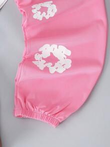 SHEIN Bộ 2 món Áo thun tay ngắn in họa tiết màu trắng thời trang cho bé trai lớn tuổi và quần dài thể thao màu hồng, trang phục thường ngày - Hồng - Xem 7