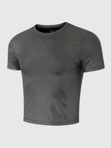 ROMWE MEN Street Life Herren Rundhals Kurzarm Slim Fit T-Shirt, lässiger Alltags Trage