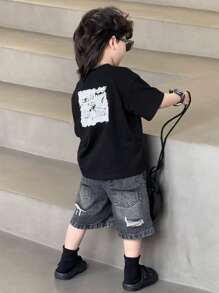 Dazy Kids Young Boy T-Shirt, Fall Clothes - Black - View 8