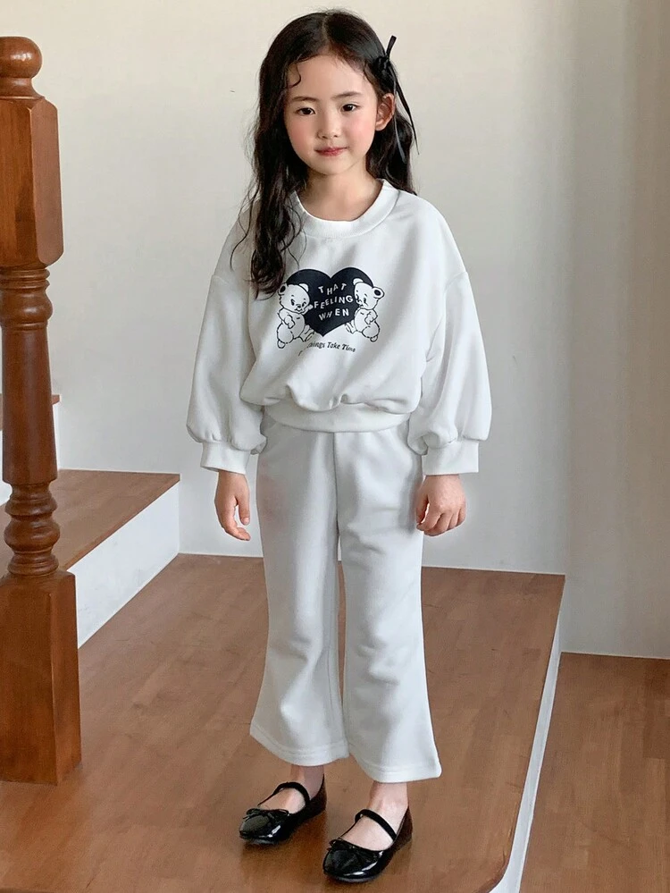 2Pcs Fall Outfit For Little Girls