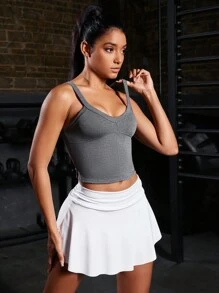 Easithlete Maieu sport de culoare solidă, cu bretele late, ocazional, slim fit