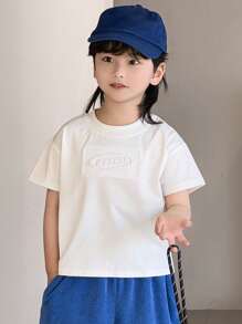 DAZY Kids Autumn Clothes - Boys Letter Print Short Sleeve T-Shirt