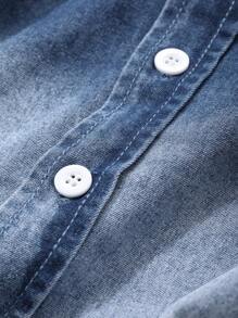 DAZY Tween Boys Denim Button Up Shirt & Shorts Outfit,Back To School Clothes