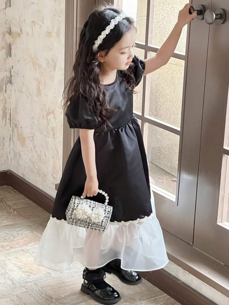 Young Girl Simple Style Casual Everyday Solid Color Dress