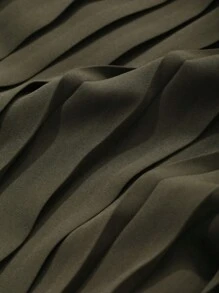 DAZY Summer Beach Chiffon Solid Color Loose Jumpsuit For Women - Army Green - View 5