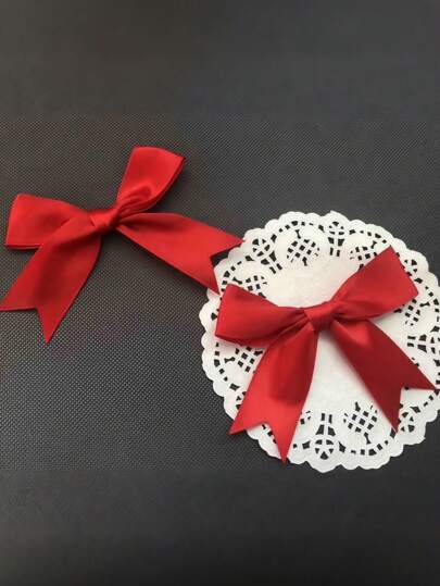 SHEIN 10 件 50 件大蝴蝶结丝带用于礼品包装 DIY 工艺装饰派对婚礼圣诞节生日情人节婴儿洗礼家居装饰可爱蝴蝶结发饰糖果蛋糕爆米花密封包装装饰丝带红粉金白黑缎罗缎欧根纱丝带散装蝴蝶结用于工艺品