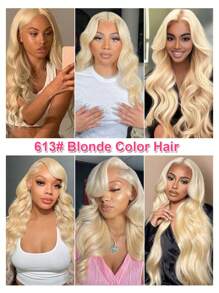613# Light Blonde Color Body Wave Virgin Human Hair Weave Bundles Raw Unprocessed 613 Platinum Blonde Hair Wavy Weft Easy To Dye 10 - 30 Inches