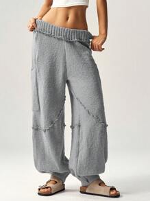 Bohemela Vacation High Waisted Loose Harem Pants For Women In Fall/Winter - Grey - View 6