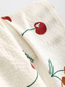 Sweetra Women's Valentine's Day Cherry Print Camisole Dress, Gentle Sweet Waist Slimming - Apricot - View 5