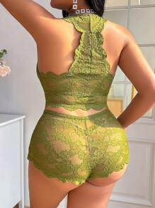 1 Set Plus Size Lace Comfy Wireless Lingerie Bra Set