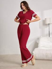 Set de 2 piezas de pijama rojo para mujer - Multicolor - Ver 6