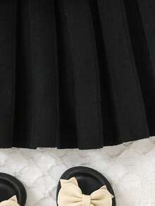 Young Girl Fashion Pleated Skirt + Sweater Outfit Set Winter Dress For Girls Sweaters Dress Girls Girls Winter Dresses Girls Sweater Dresses Girls Outfit Sets Dress Fall - Multicolor - View 3