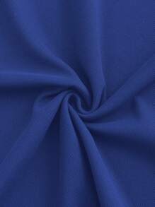 Calvornis Men's Colorblock Splicing Front Button Short Sleeve Simple Polo Shirt, Casual Everyday Wear, Formal, Ceremony - Royal Blue - View 7