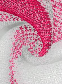 SHEIN Unity 大码女式格子高领蝙蝠袖宽松套头毛衣，秋冬新年针织套头衫 - 彩色 - 查看 7