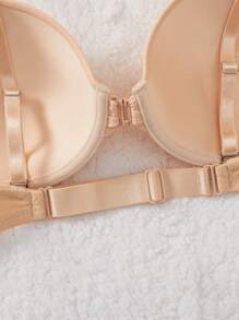 paquete de 4 sujetadores con cierre delantero minimalistas para mujer con aros, sujetadores diarios casuales que brindan elevación y soporte