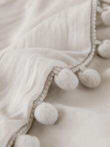 Pom Pom Beige Duvet Cover Twin Queen King Size Boho Farmhouse Bedding 1Pc Mini Pom Pom Decor Beige Comforter Cover Soft Breathable Lightweight Microfiber Duvet Cover For Boys&Girls 1 Duvet Cover - Beige - View 8