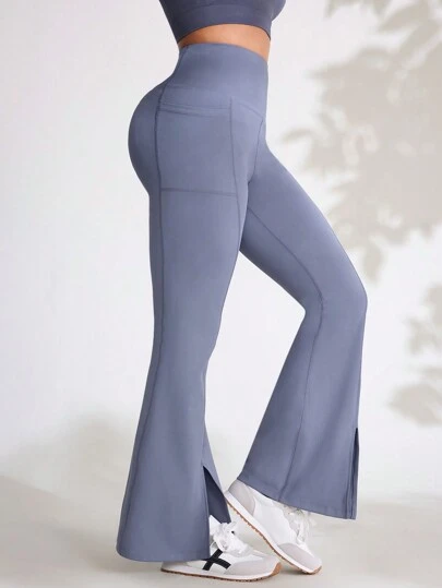 SHEIN Sports 女士高腰弹力户外喇叭紧身裤