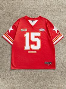 Manfinity VCAY Men's Knit Casual Loose Fit Short Sleeve T-Shirt, Stylish And Youthful Everyday Wear - Red - View 5