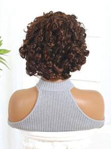 Peluca de cabello humano con encaje transparente, onda corporal suelta, reflejo color miel marrón, corte bob, para mujeres - S4/30 - Ver 4