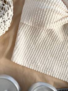 Soleia 女士纯色斜肩无袖修身休闲度假衬衫 - 白色 - 查看 6