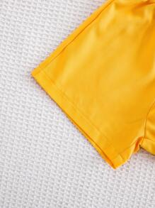 2pcs Baby Boys Simple Fashion Cartoon Car All-Over Print Short Sleeve T-Shirt And Pants Set 2pcs Baby Boy Summer Fashionable Crown Print Short Sleeve Shirt And Short Set Baby Boy Clothes Summer 2 Pieces Set Baby Boy Letter All Over Print Short Sleeve T Shirt And Short Set Baby Boy Summer Clothes Short Sleeve Short Sleeve Baby Unisex 2 Pieces Short Sets Holiday Travel Releax Summer Clothes - Yellow - View 6