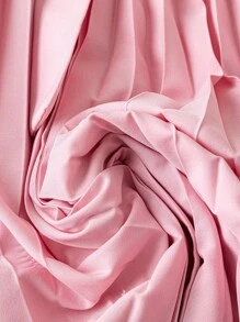 Celure Vintage Square Neckline Shirred Pleated Minimalist Elegant Dress